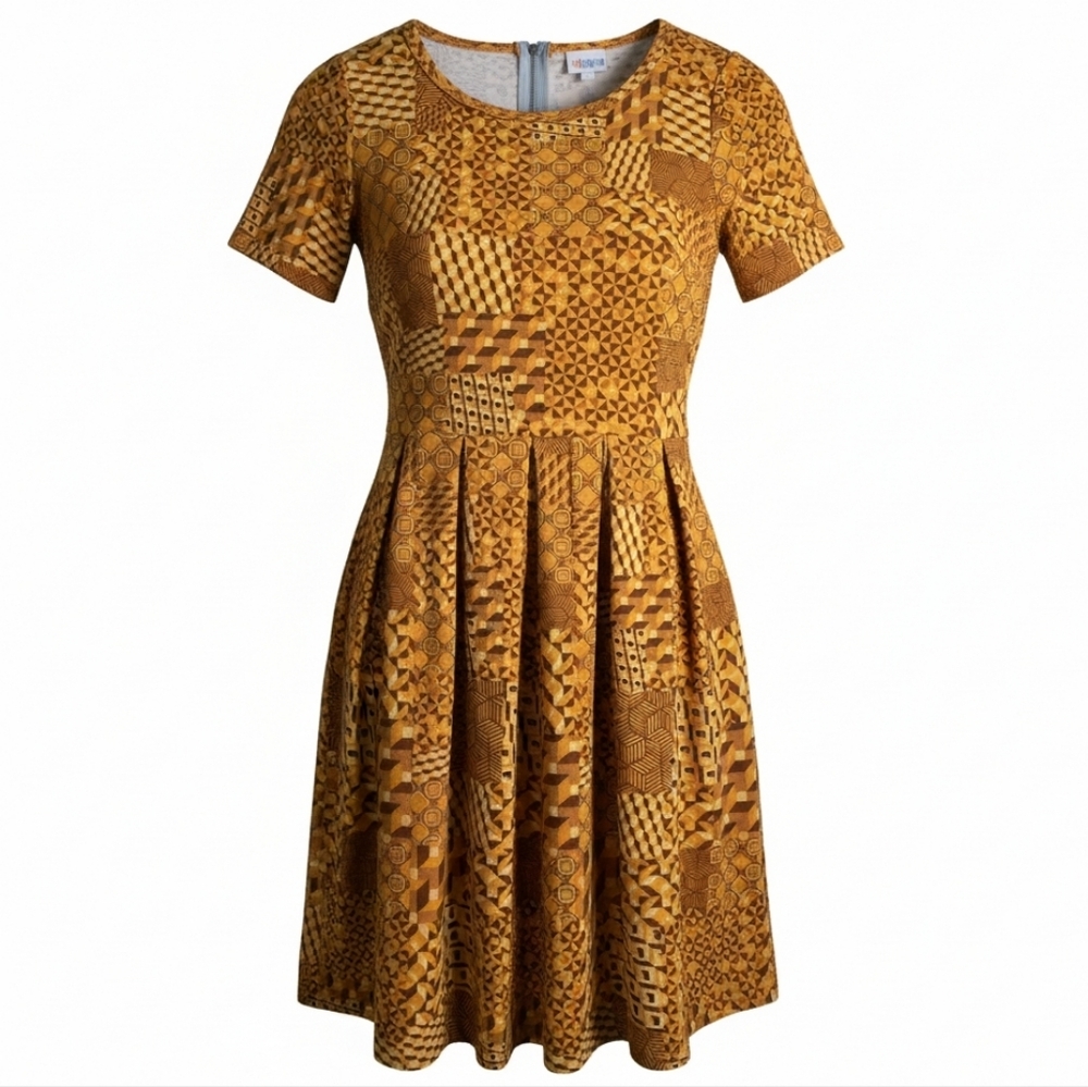 LuLaRoe Gold Mustard Yellow Dress XS Extra Small